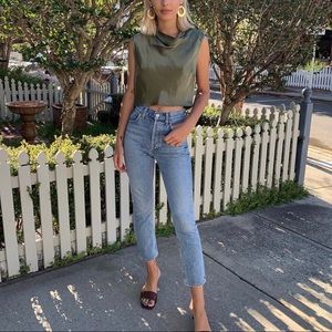 NEW WITH TAGS AGOLDE High Rise Straight Riley Crop Jeans